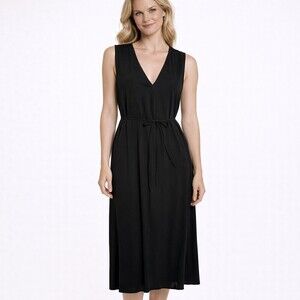 vince tossed poppy v-neck pleated dress Vince